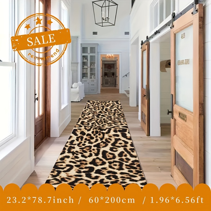 Leopard Print Runner Rug and Door Mat