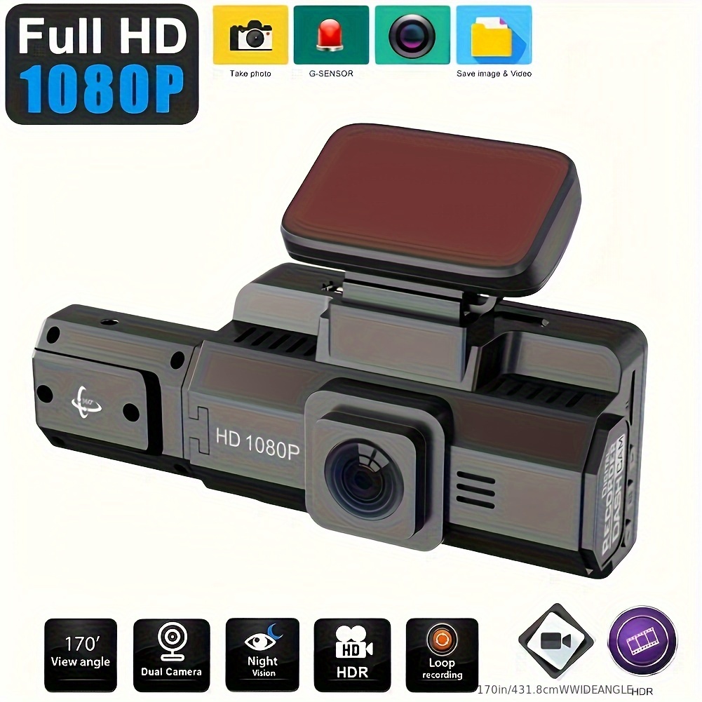 3 Cámara Lentes Coche Dvr Cámara Tablero Hd 1080p Grabadora - Temu