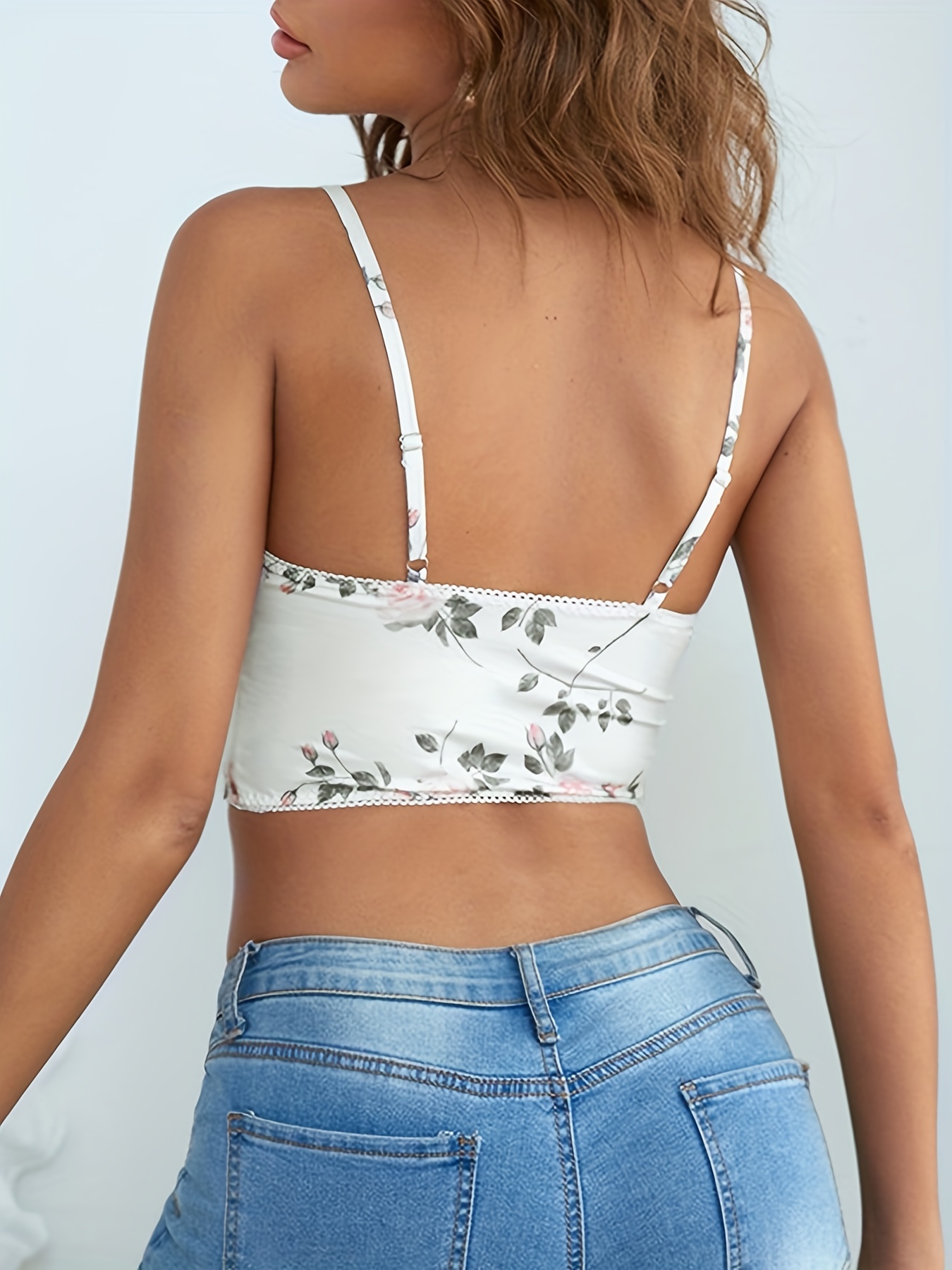 Free People Candy Seamless Bra Cami Top Sand M/L Nwt Textured Floral Active  Wear