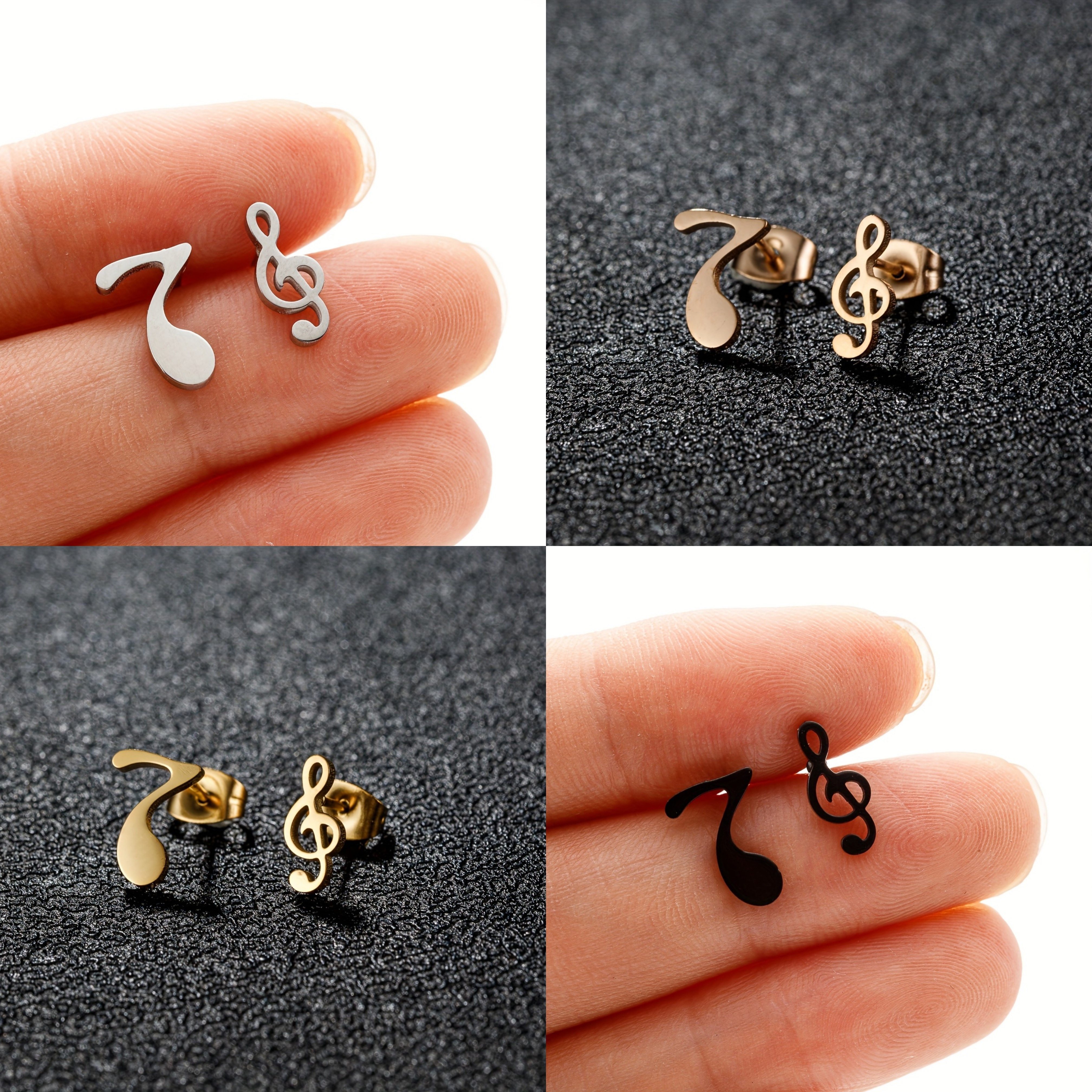 Cupimatch Ohrstecker Set 5/6/10 Paare - Edelstahl Spike Ohrringe Damen