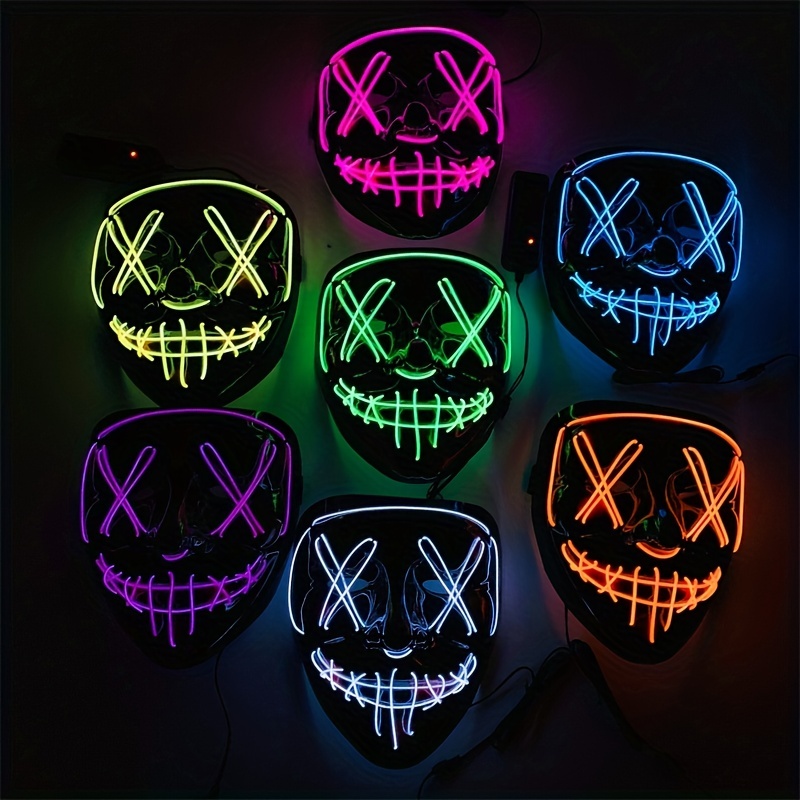 Halloween Luminous Mask Glitter Skull Led Mask Party Funky Props, Today's  Best Daily Deals