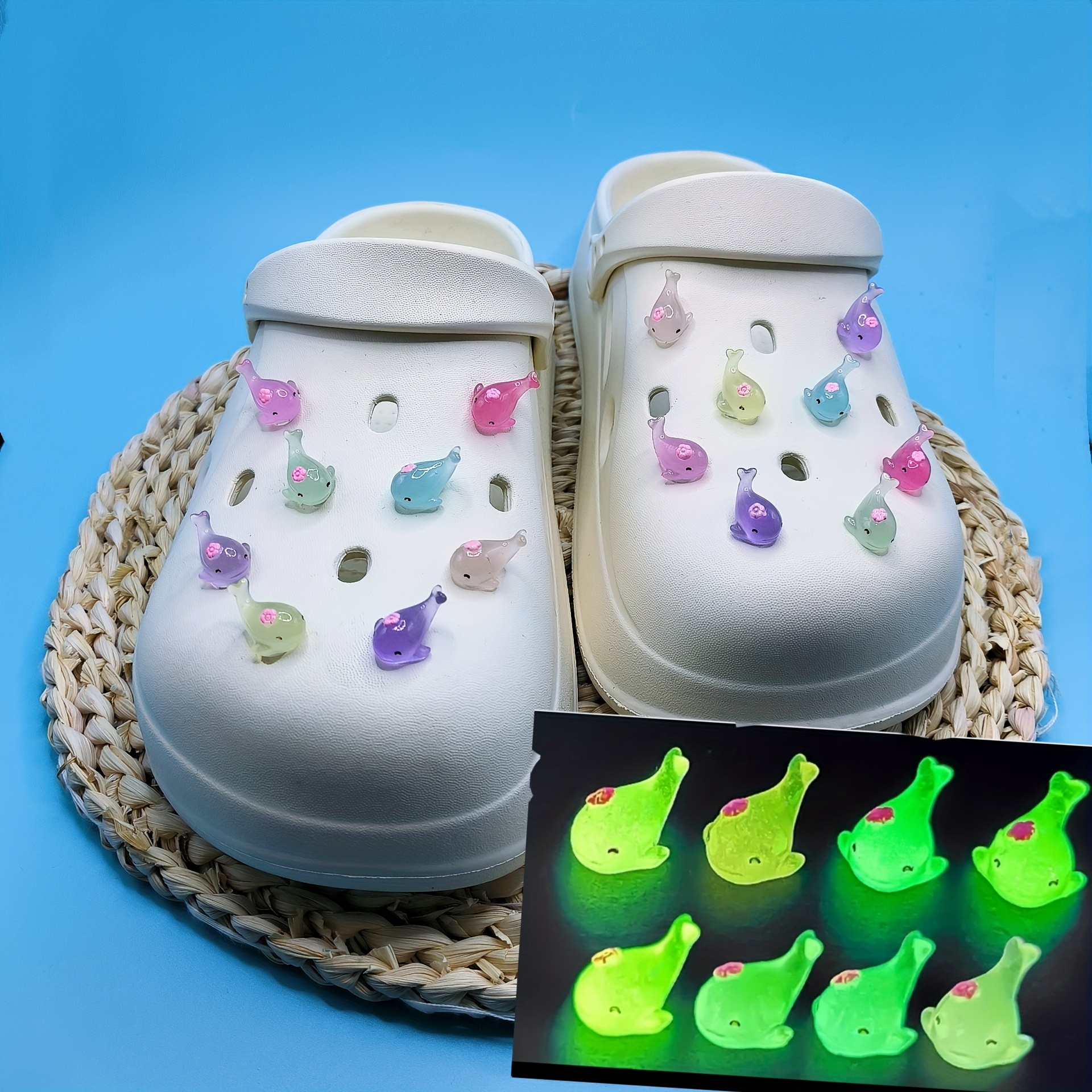 Luminous 3d Duck Dolphin Kawaii Cartoon Shoes Charms Temu