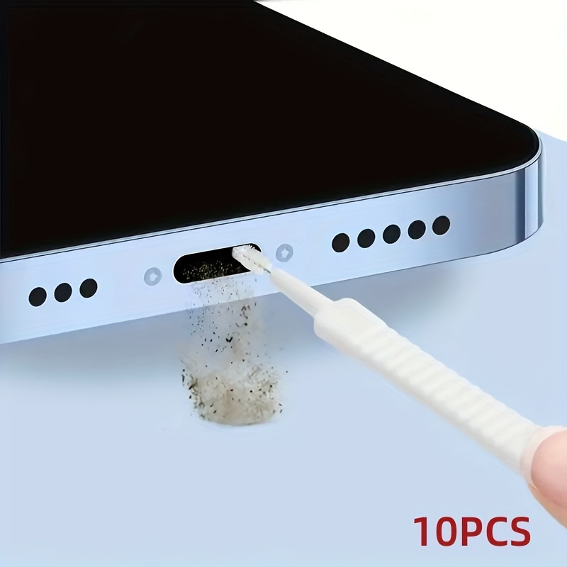 10pcs 65mm Dust Shower Hole Cleaner - Bendable Mini Soft Round Brushes For Multifunctional Cleaning Of Mobile Charging Ports