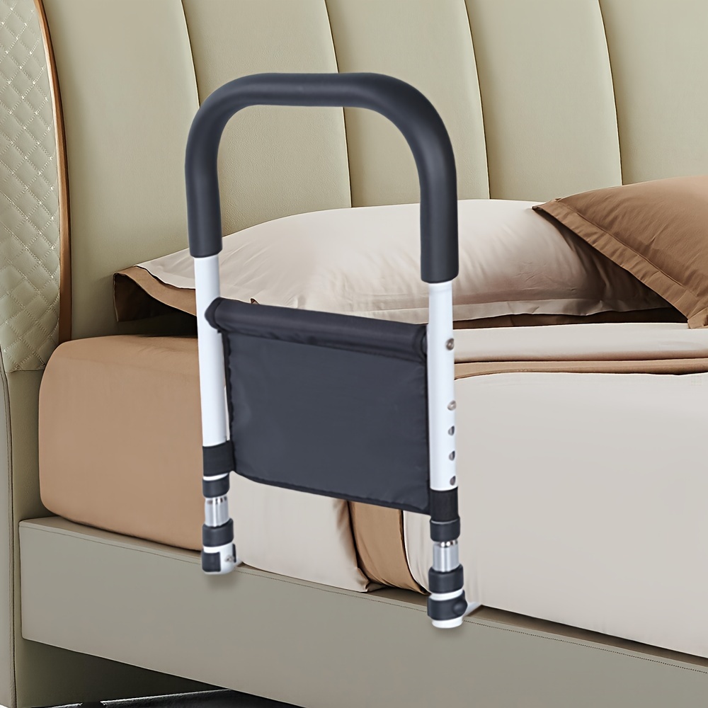 Barandillas de seguridad para adultos mayores con alturas ajustables,  bolsillo de almacenamiento, barandillas laterales de apoyo para personas