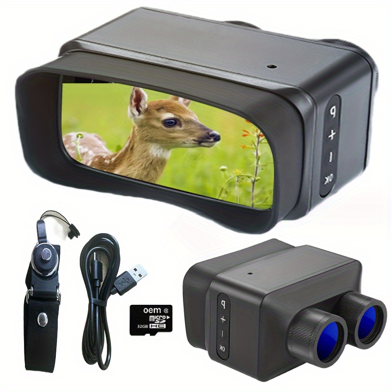 Binoculares de visión nocturna, binoculares de grado militar con cámara  para caza y vigilancia de ciervos, binoculares de alta potencia de día y  noche
