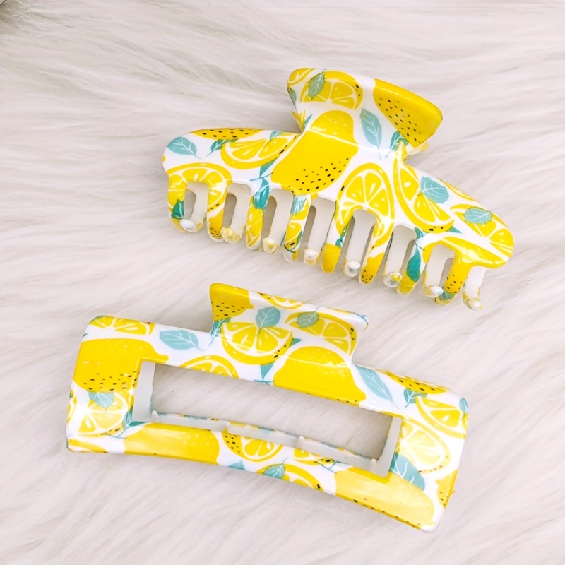 Rose Flower Pattern Hair Claw Ponytail Holder Hair Accessory