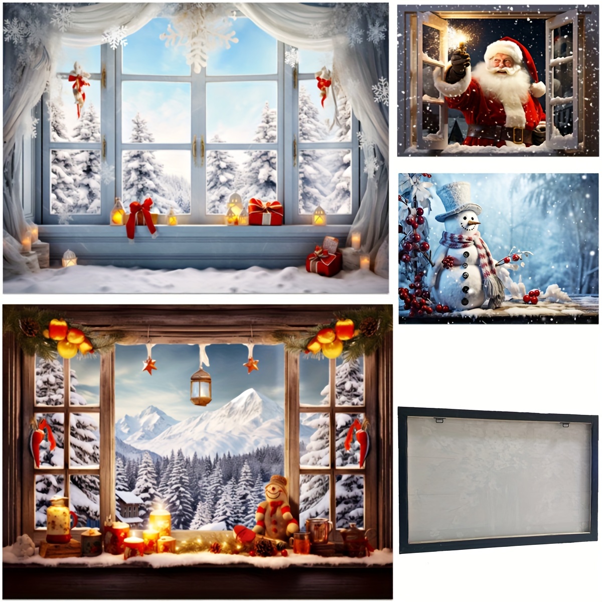 Canvas Poster Modern Art Large Size Christmas Night Snowy - Temu