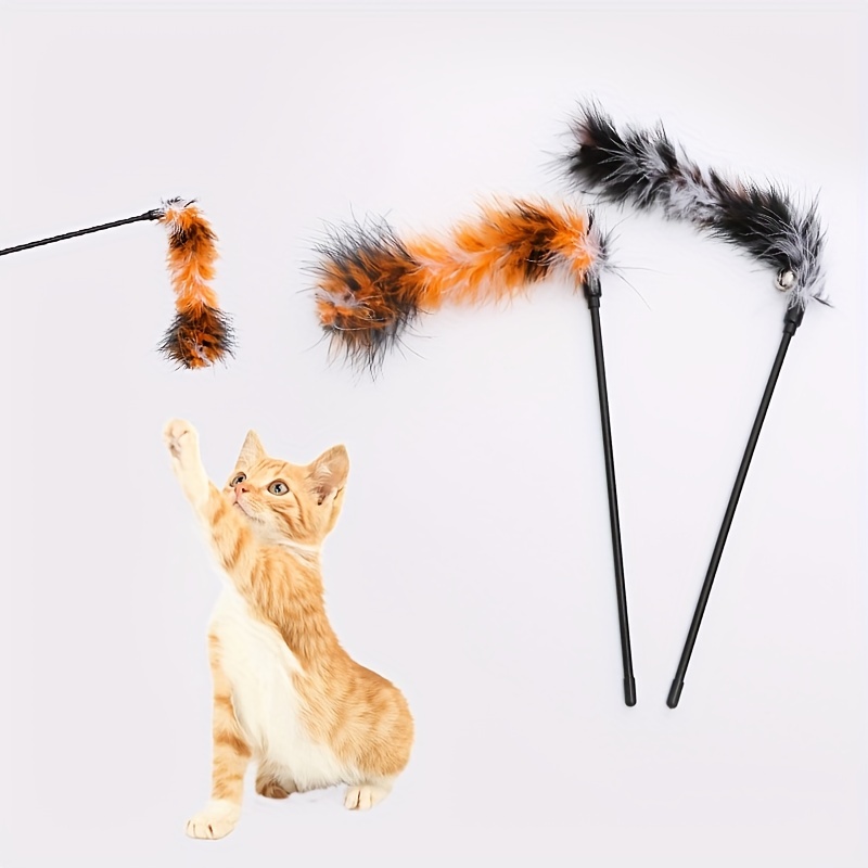 Interactive Plush Cat Teaser Stick with Short String Rod - Fun and Engaging  Toy for Cats