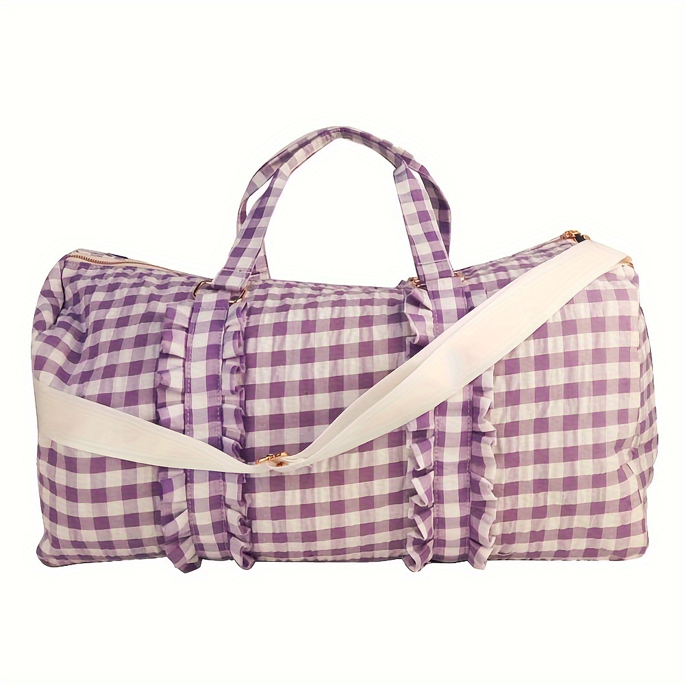 Vintage Plaid Pattern Clothing Storage Bag, Portable Large Capacity Travel  Organizer, Perfect Multi-functional Luggage Storage Handbag - Temu Hungary