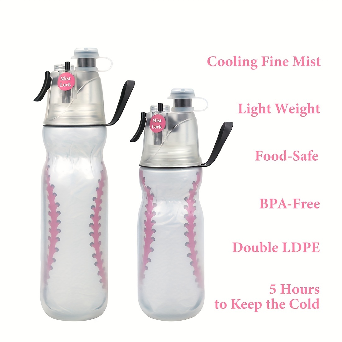 Misting Water Bottle, 2-in-1 Mist And Sip Function Sports Water