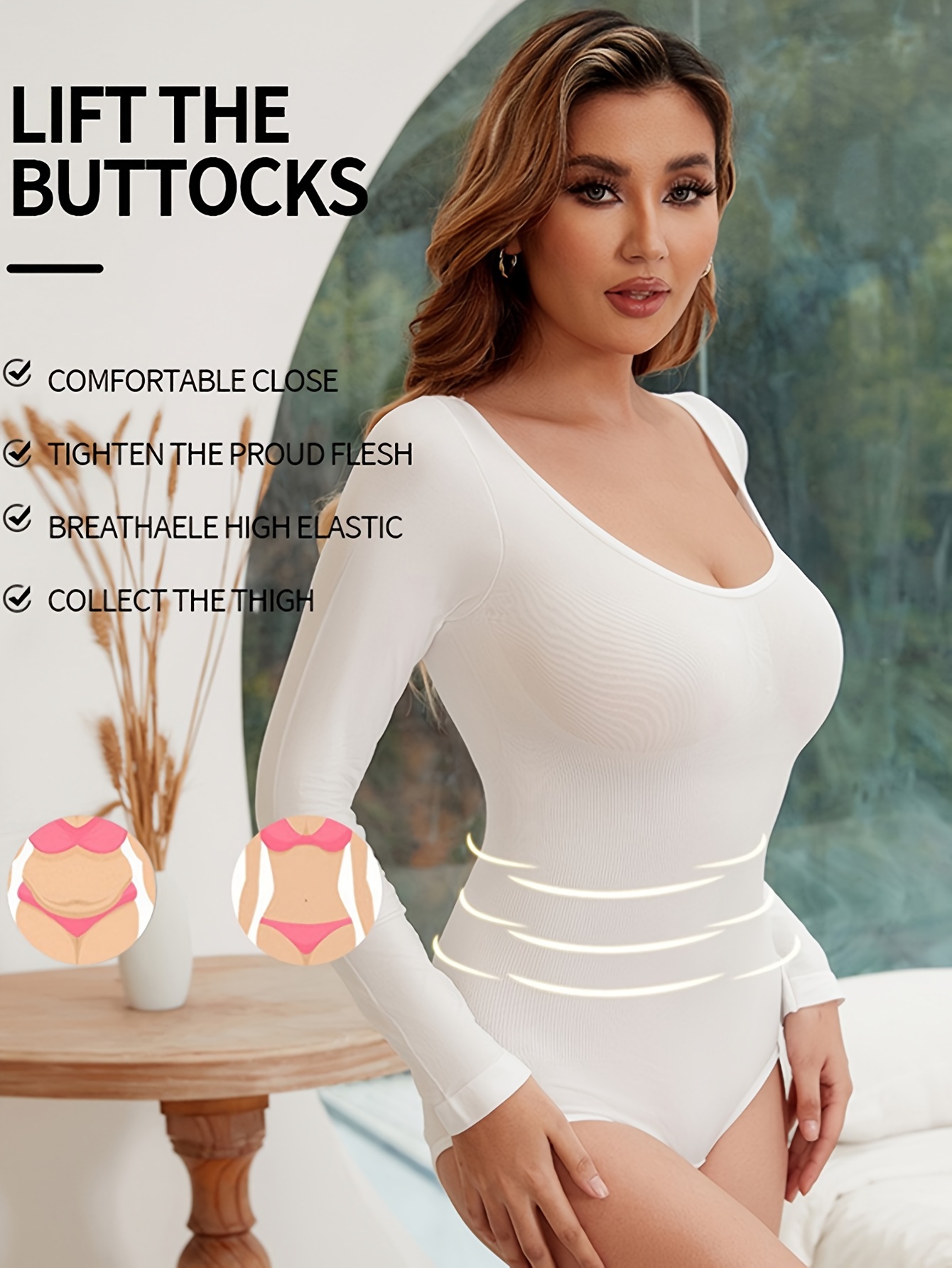 Womens Shapewear Solid Color High Waist Lifting Crotch Opening High Elastic  Waist And Body Shaping Jumpsuit Shapewear for Women 
