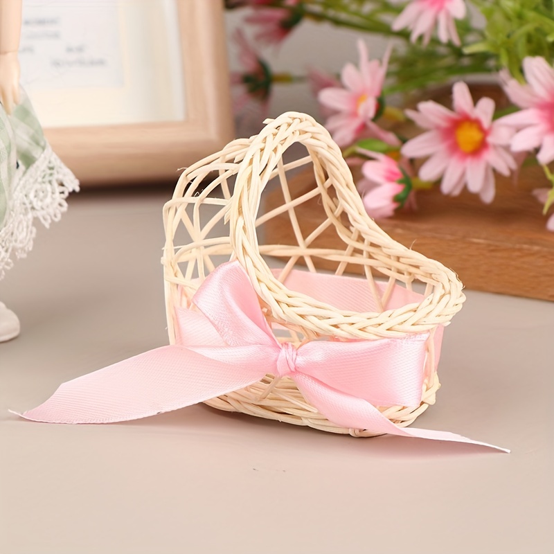 Mini Rattan Weaving Simulation Basket Model Toys for Doll House