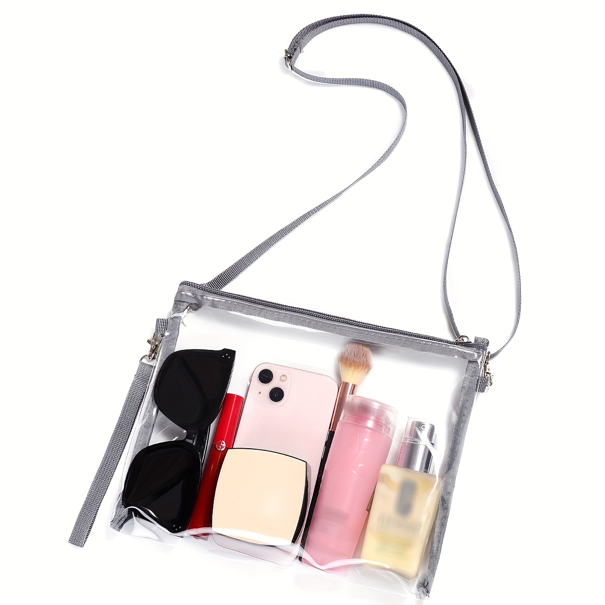 Clear Crossbody Purse Bag Stadium Approved Clear Tote Bag for Work