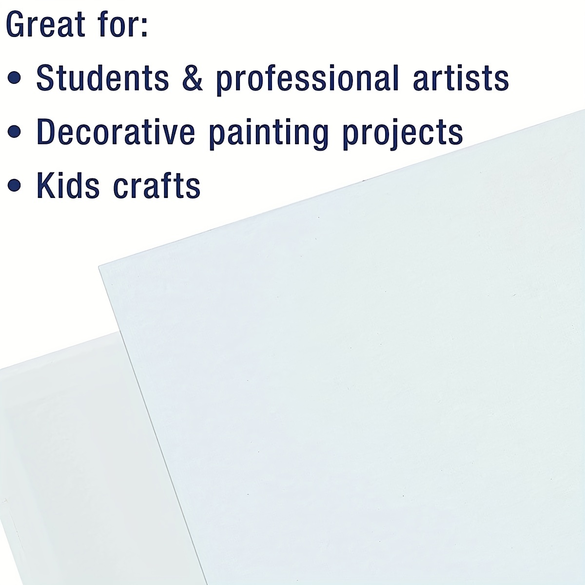 3pcs Painting Canvas Panels, White Blank Flat Canvas Boards For