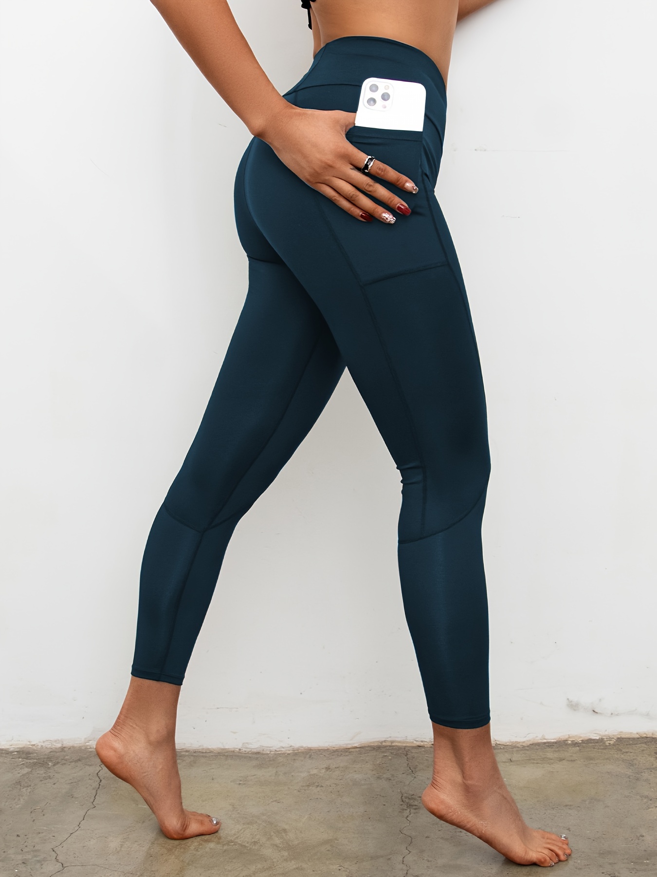 High Waisted Workout Leggings Women Solid Color Yoga Gym - Temu