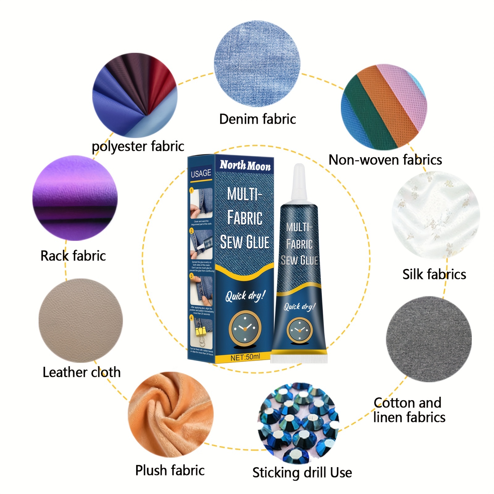 Liquid Fabric Cloth Glue For Fabric And Sewing Ultra-stick Repair Glue  Secure Fast Drying Textile Glue Bond Adhesive Repair Glue
