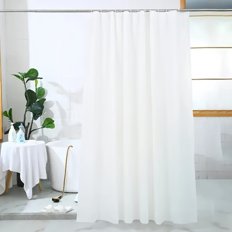 Cortina de ducha 3d impermeable antimoho, transparente, blanca, de  plástico, PEVA, con 12 ganchos