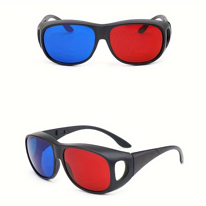 Paquete de 4 lentes 3D rojo y azul, gafas de visión 3D para juegos de  películas cian, estilo anaglifo cian, cine en casa, juegos de películas 3D,  TV