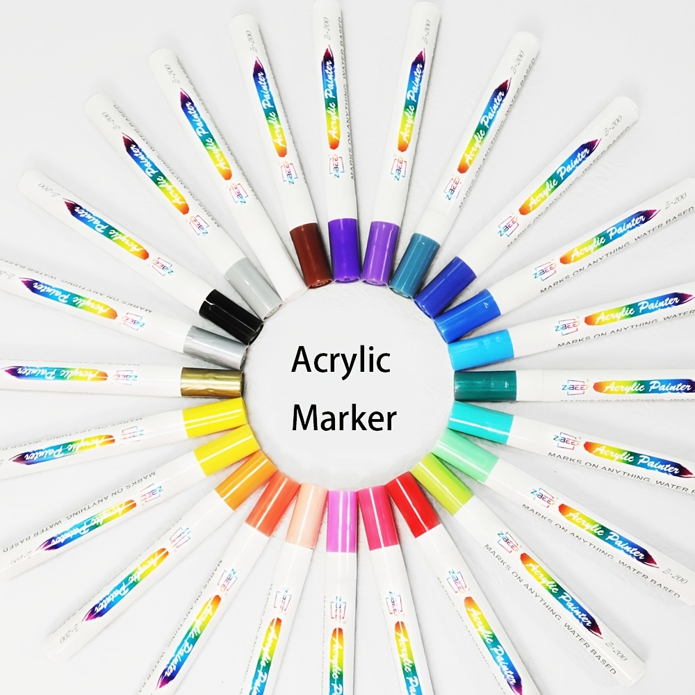 12 / 24 / 36 / 48 /60 pcs Color Acrylic Marker Pen DIY Hand Craft Paint Art  Design School Supplies Stationery 丙烯马克笔