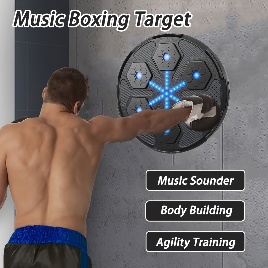 Máquina de boxeo musical con guantes de boxeo, máquina de entrenamiento  inteligente de música de boxeo, equipo de boxeo electrónico USB montado en  la