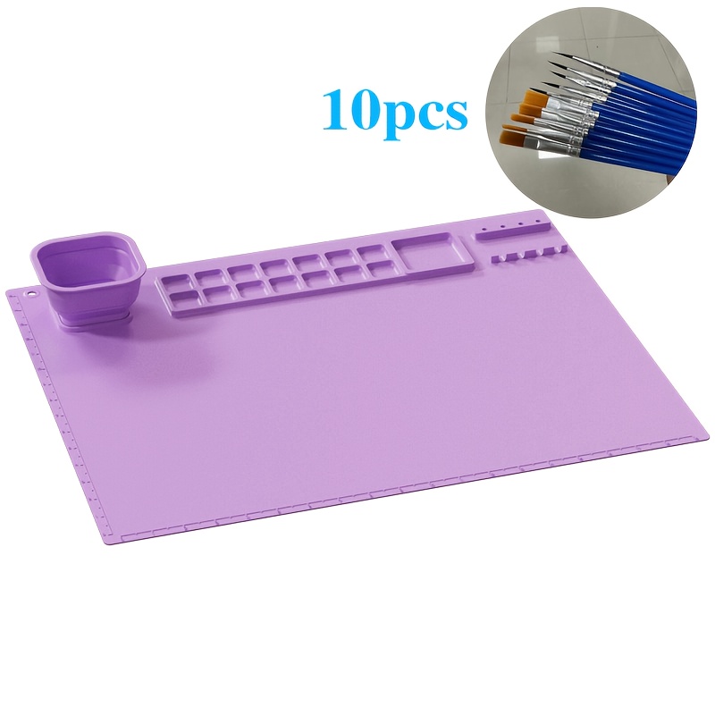 Silicone Painting Mat Kit With Water Cup For Resin Beginners - Temu