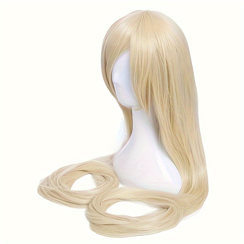 Long Blonde Wig Anime Cosplay Wigs Straight Beige Halloween Temu