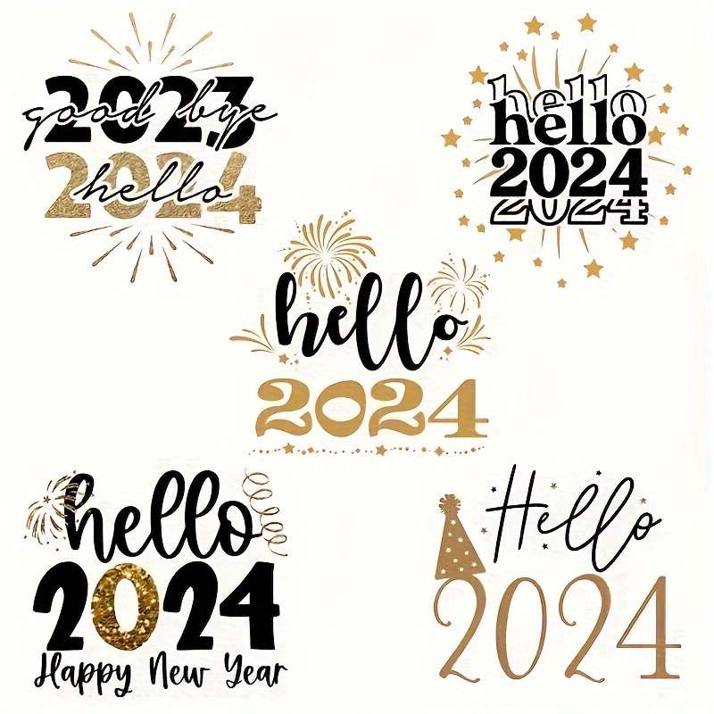 New Year 2024 Iron On Heat Transfers Vinyl For T Shirts Diy - Temu