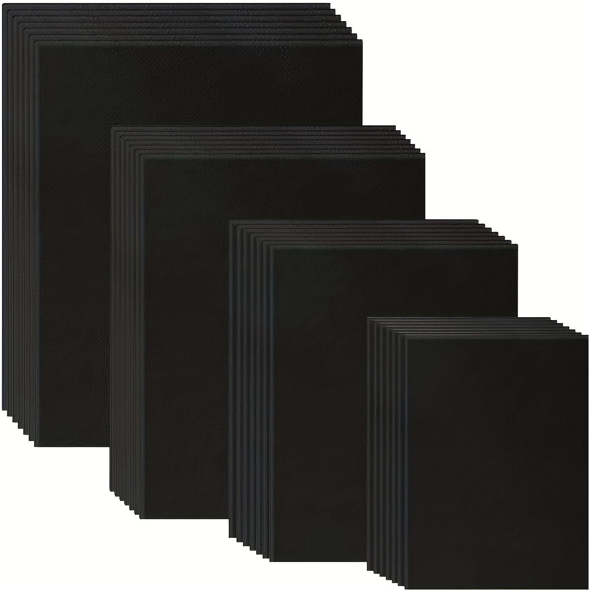  PHOENIX Black Canvas Panels 10x10 Inch, 6 Pack - 8 Oz