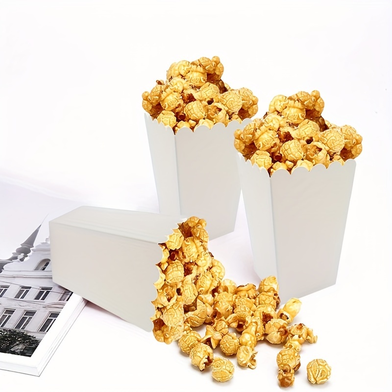 24 cajas de palomitas de maíz de papel a rayas para suministros de recuerdo  de fiesta (negro)