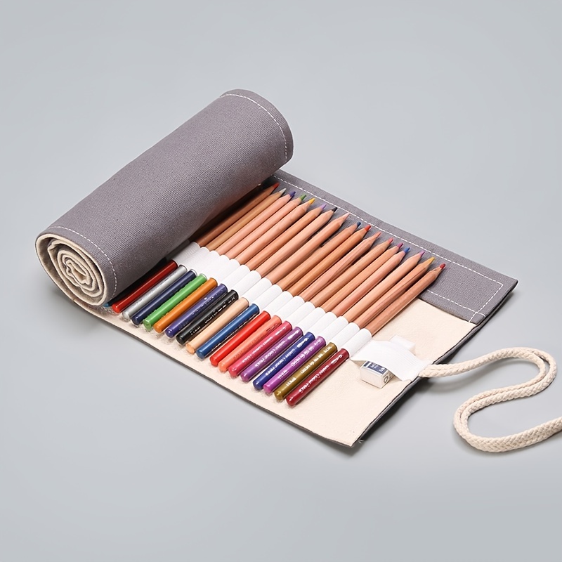 Portable Drawing Pencil Roll Up Bag Canvas Pen Wrap Case Pen Wrap Organizer  Roll Up Pencil Holder 