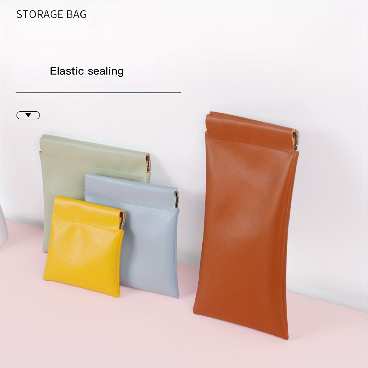 Mini Minimalist Self Closing Carry Pouch Solid Color - Temu Ireland