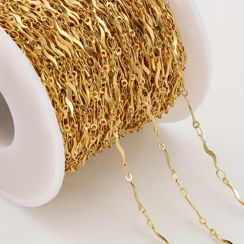 1meter Golden Color Stainless Steel Chains For Jewelry - Temu