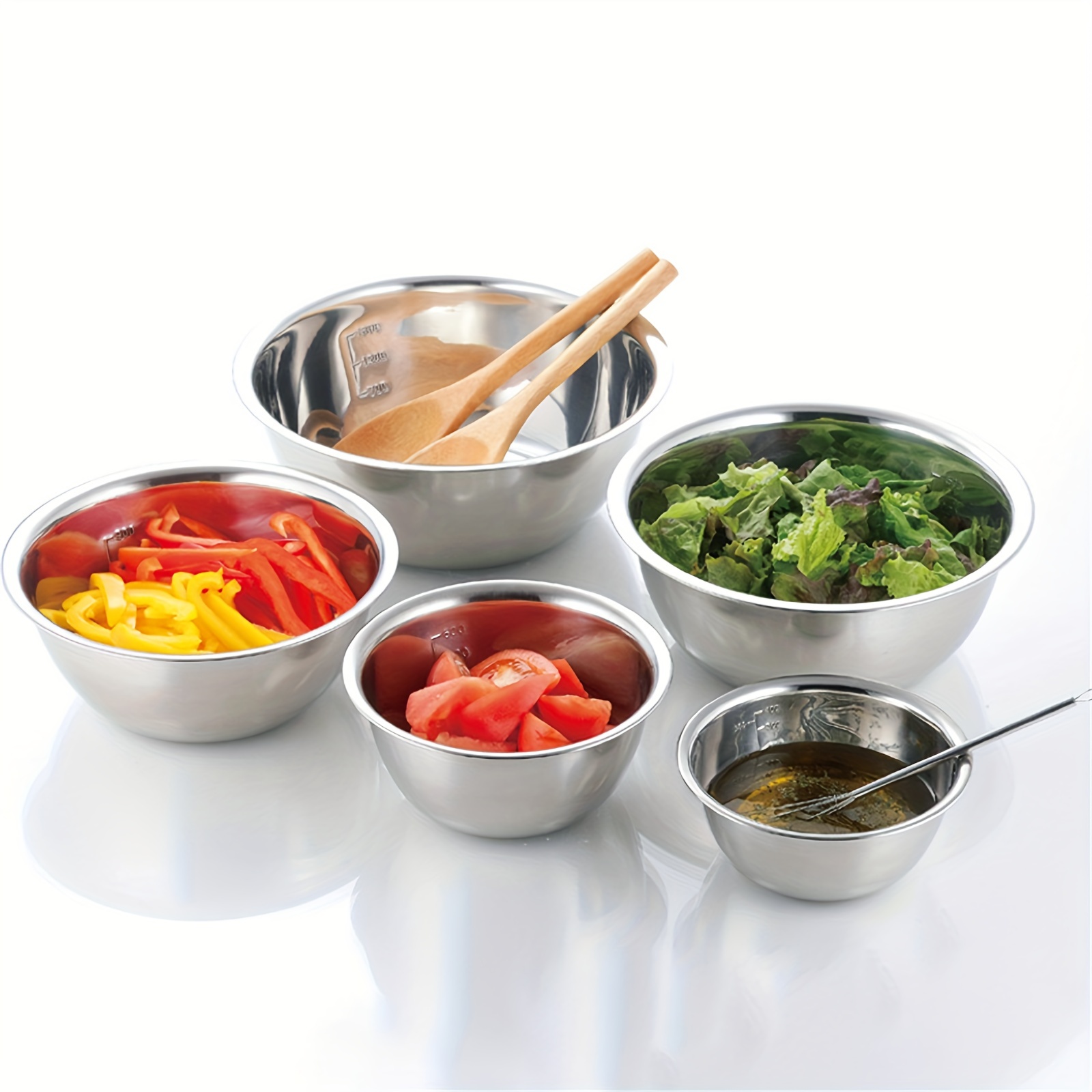 Stainless Steel Mixing Bowl Set Multipurpose Soup Basin 5 - Temu