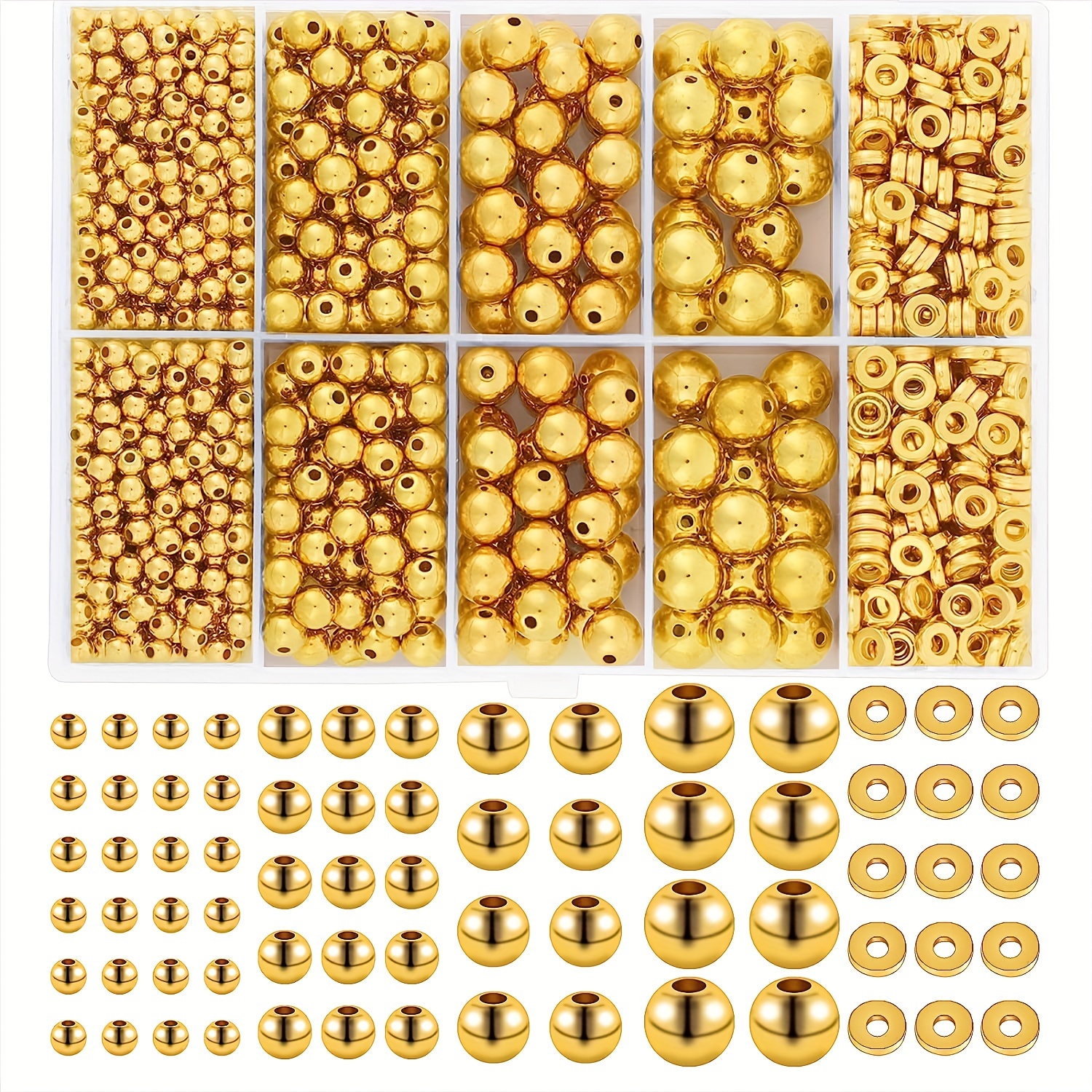 Golden Spacer Beads For Jewelry Making Beads For Bracelets - Temu