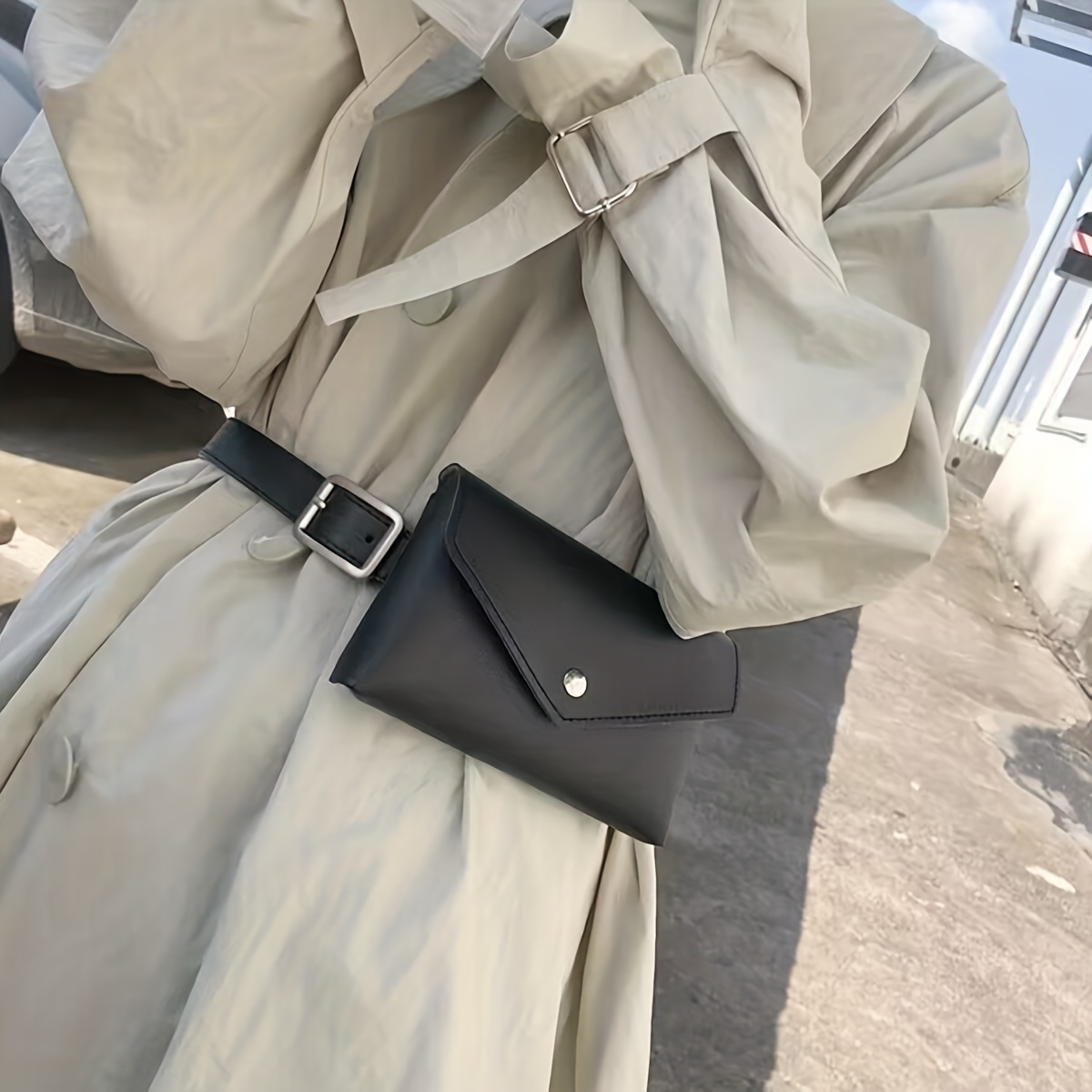 

Simple Envelop Mini Waist Bag, Solid Color Fanny Pack With Belt, Fashion Women Mobile Phone Waist Bag Bum Bag Fanny Pack