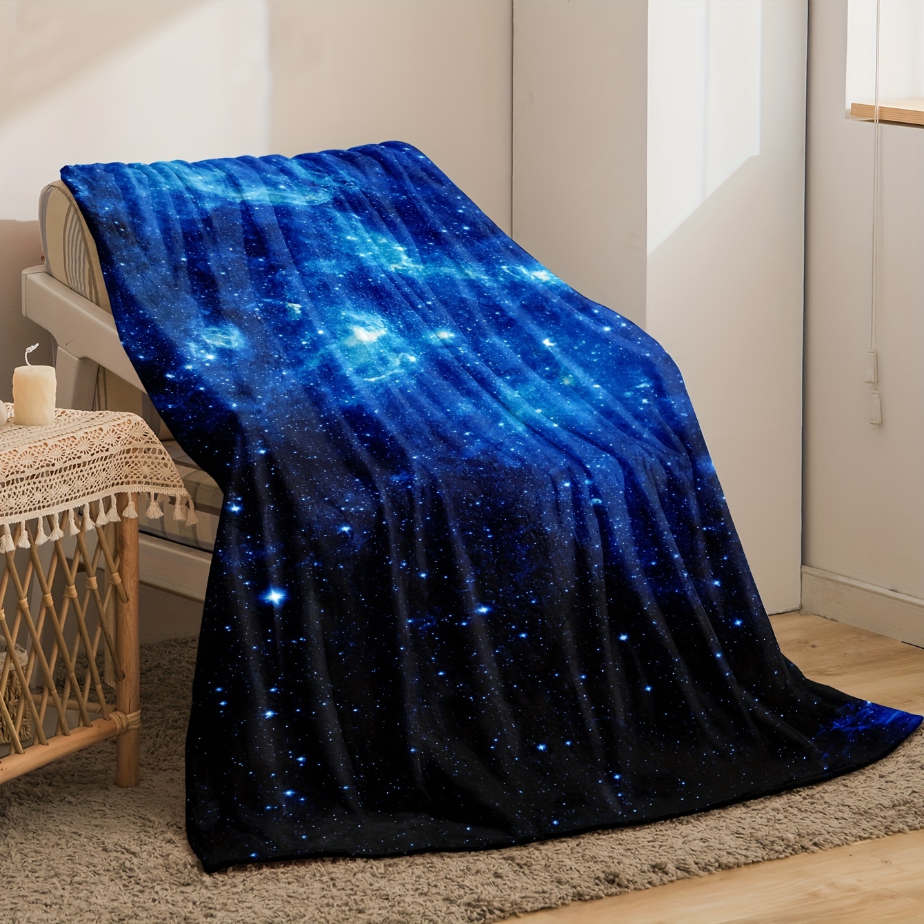 Starry Sky Printed Flannel Blanket Cozy Soft Throw Blanket Temu