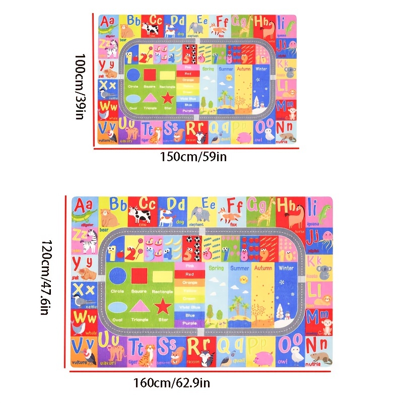 Baby Playmat For Floor Soft Plush Abc Kids Play Rug For - Temu