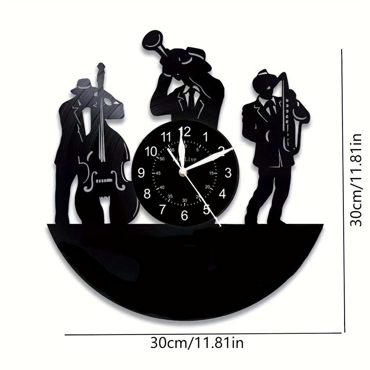 1pc ミニマリストクラシック音楽ビニール時計、音楽ジャンル家の装飾