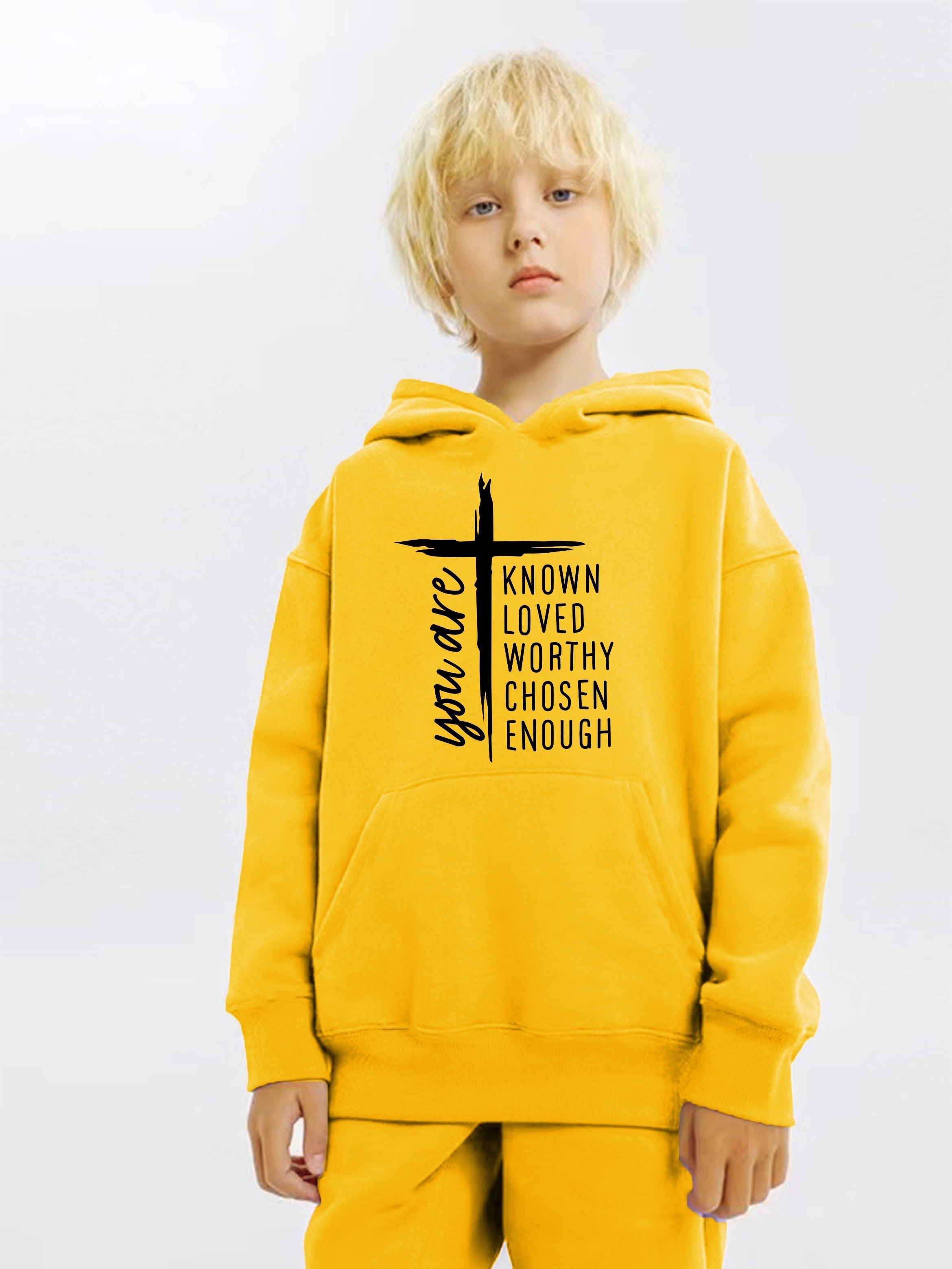 Boy s Cross Graphic Hoodie Casual Slightly Stretch Temu