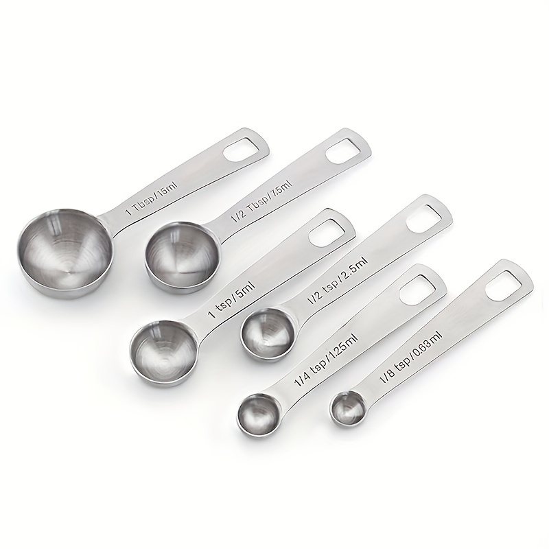 6pcs Stainless Steel Measuring Spoon Metal Spoon Coffee Measuring