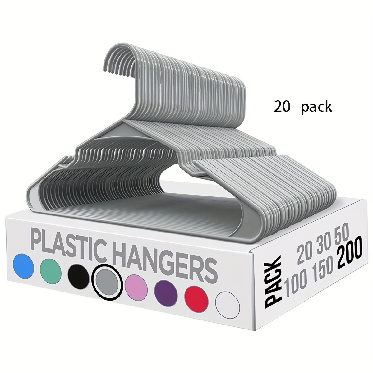 30 Pack Coat Heavy-Duty Plastic Clothes Hangers Non-Slip Design