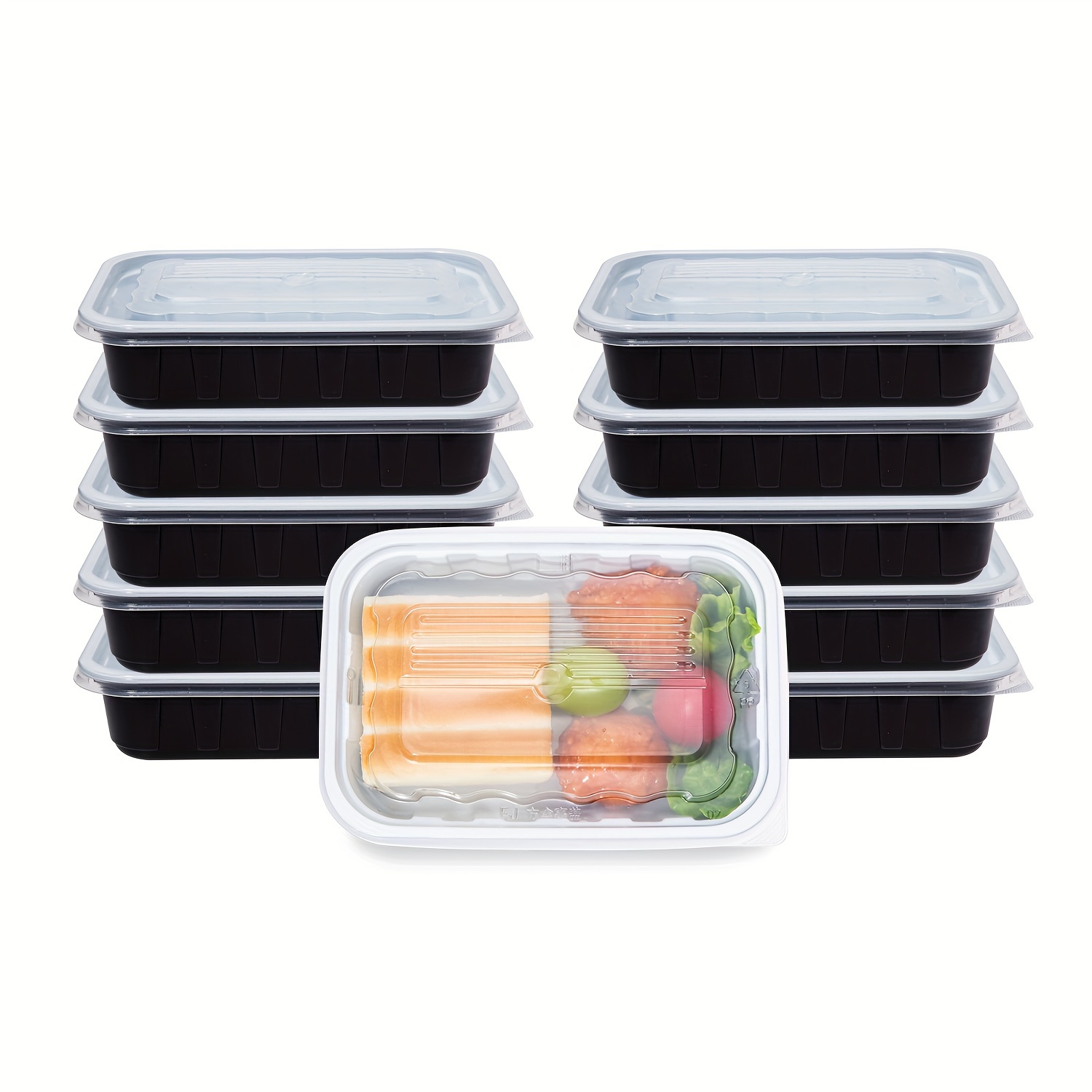 10 Pack 28 oz Meal Prep Containers Reusable Food Storage Disposable Plastic