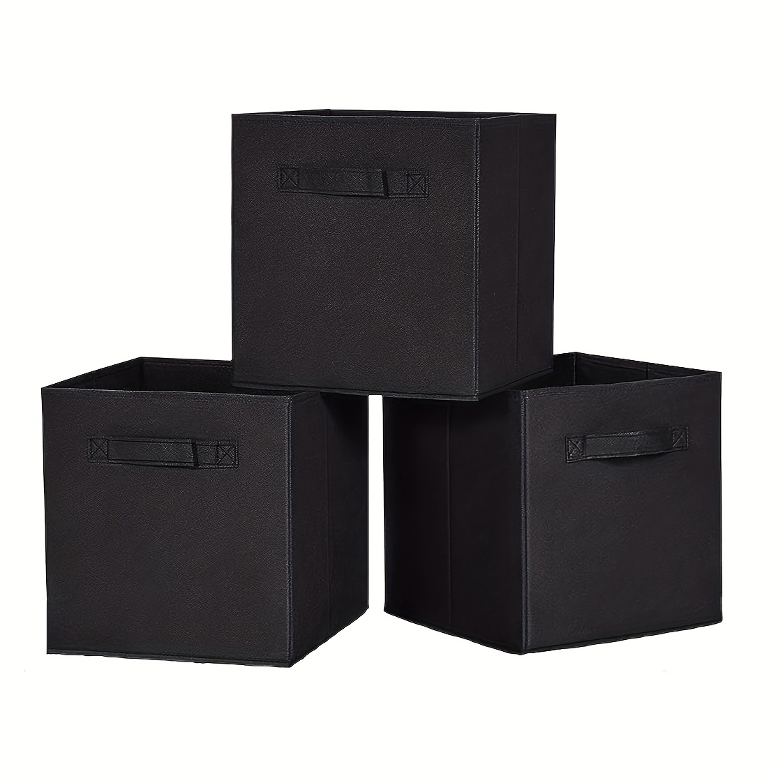 Basics Cubos de almacenamiento, 6 Unidad, de tela, plegables, con  asas, 26.6 x 26.6 x 27.9 cm, color blanco : : Hogar y cocina