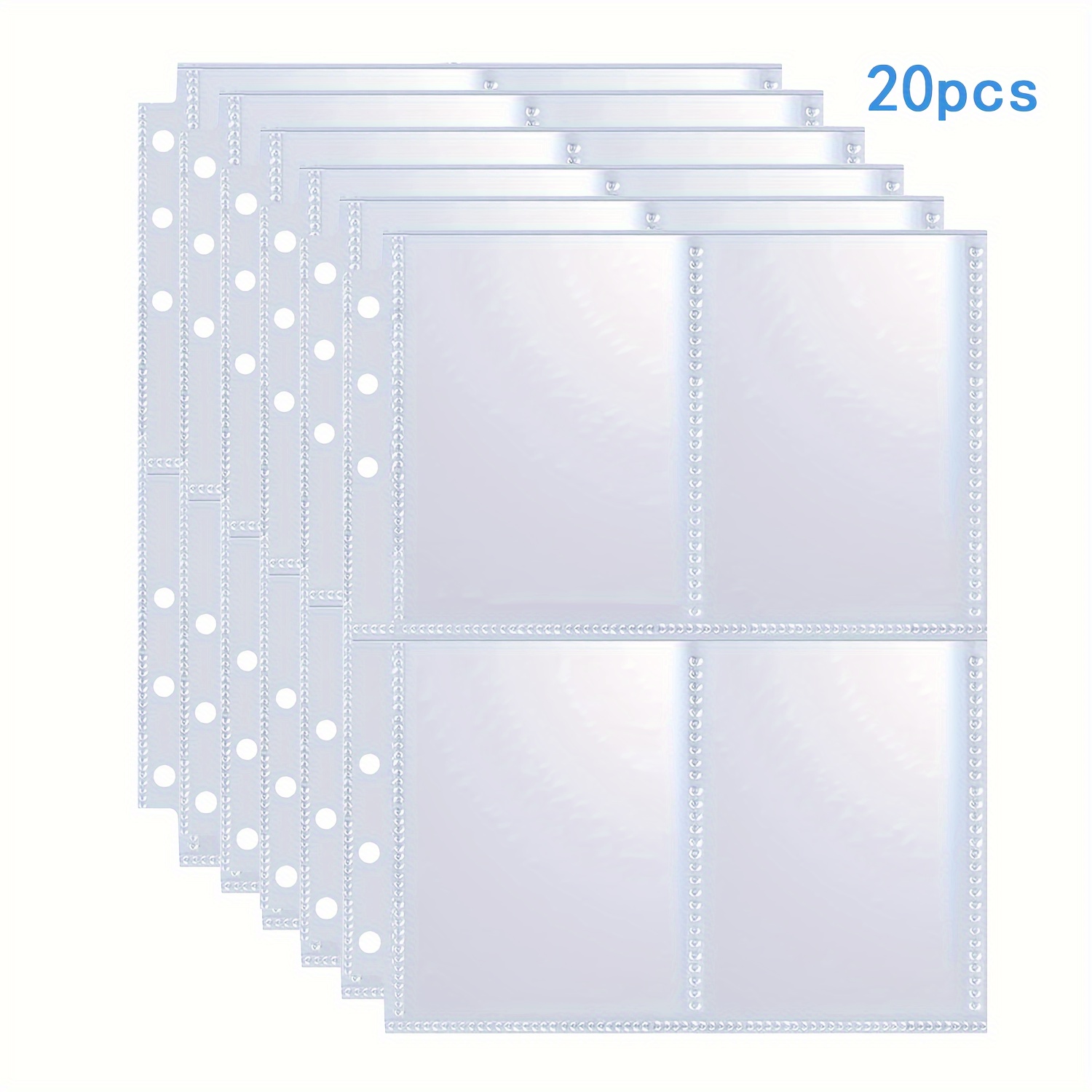 60pcs Folder Binder Pages Clear Photo Album Refill Pages