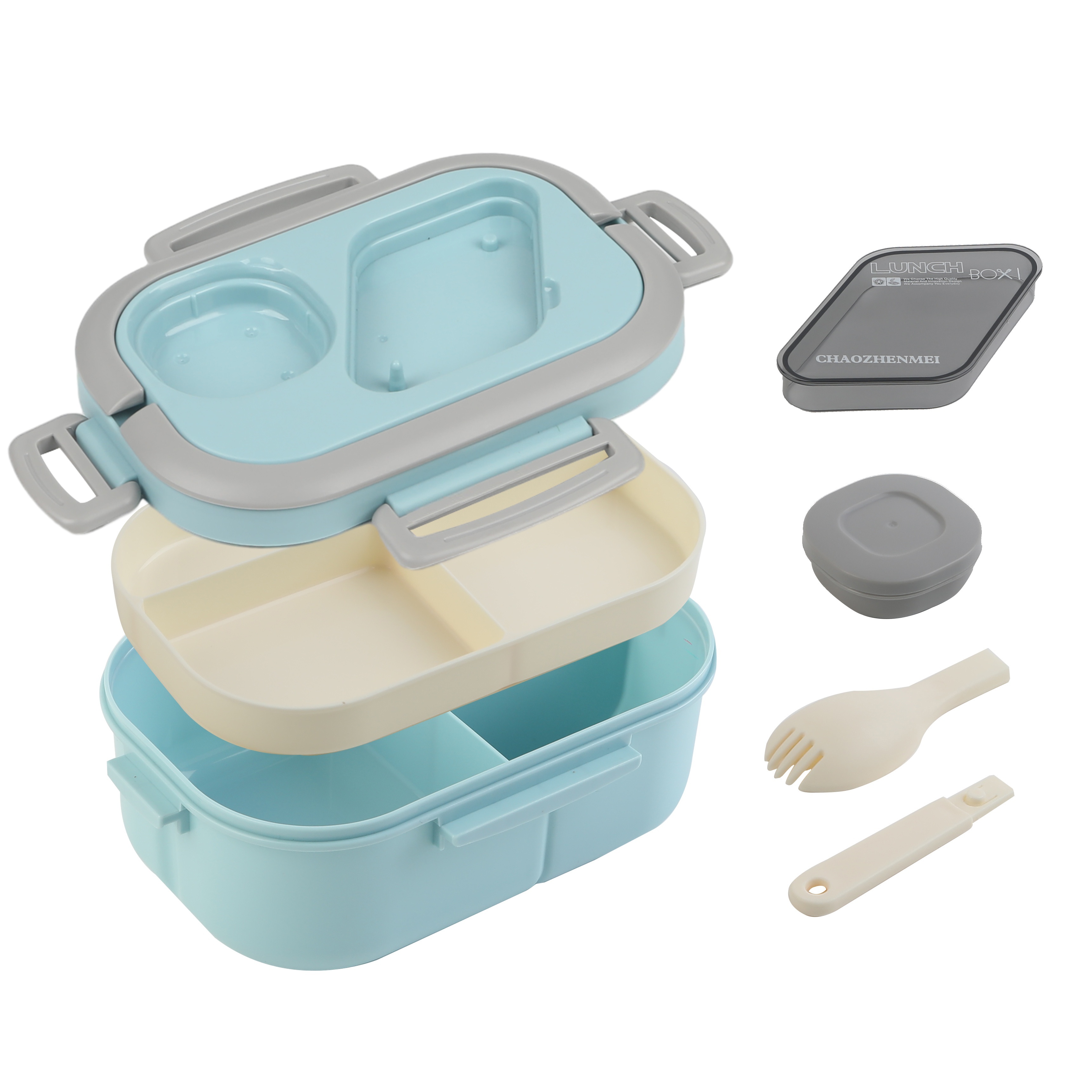 Stainless Steel Insulated Airtight Microwave Safe Lunch Box with Spoon,  Handle & Lock Lid | 300 ML | Single Layer | Mix Colors | Box Packing