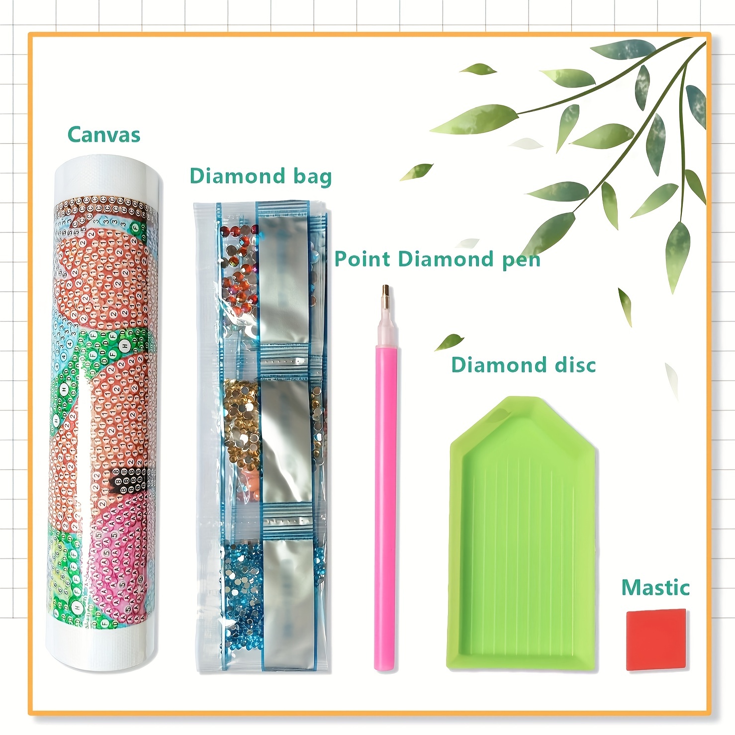 Maydear - Kit de pintura de diamante 5D para niños principiantes con marco  blanco, Trébol de cuatro hojas