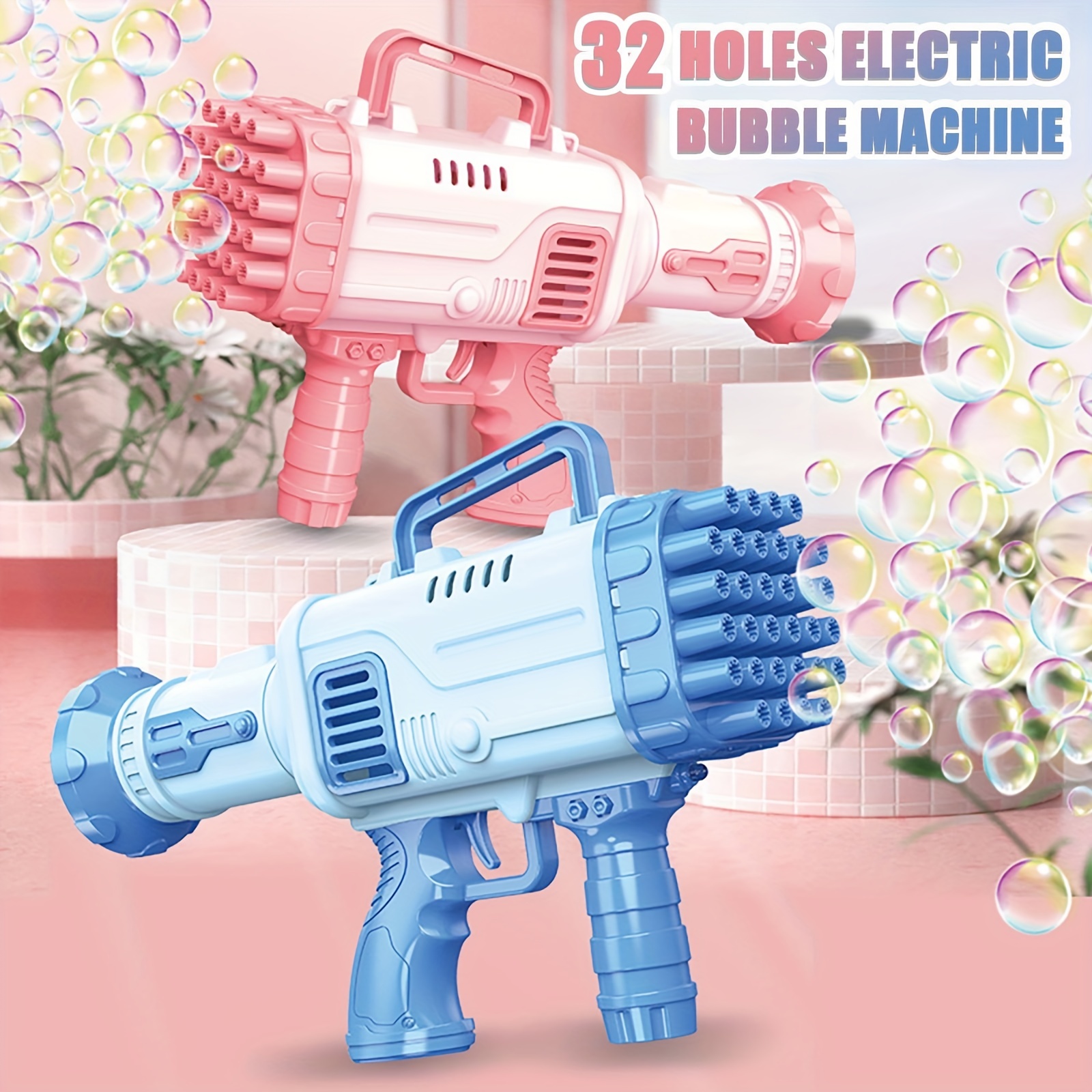 Fun Little toys Bubble Bazooka Gun Blaster, 69 Holes Bubble Machine for  Kids Bubble Makers with Lights, Rocket Bubble Gun for Kids Adults Bubble