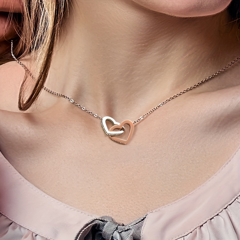 Sentimental Gifts for Daughter from Mom - Interlocking Hearts Necklace Standard Box