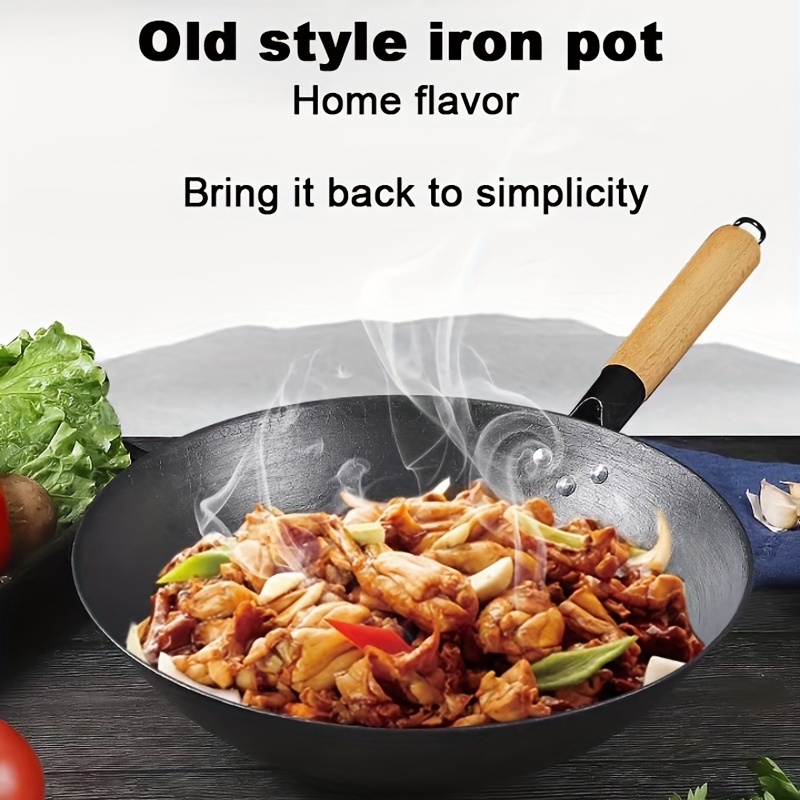 Chinese Traditional Wok Pan Stir Fry Pan Flat Bottom Pan - Temu