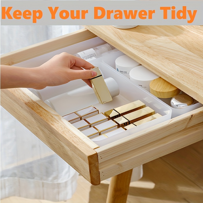 Desktop Drawer Storage Box Set Plastic Drawer Organizer Tray - Temu